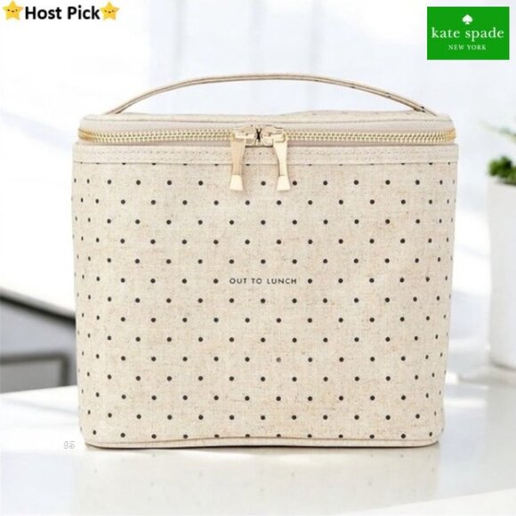 KATE SPADE "Out to Lunch" Insulated Lunch Bag/Tote - Polka Dot - NWOT - Picture 1 of 13